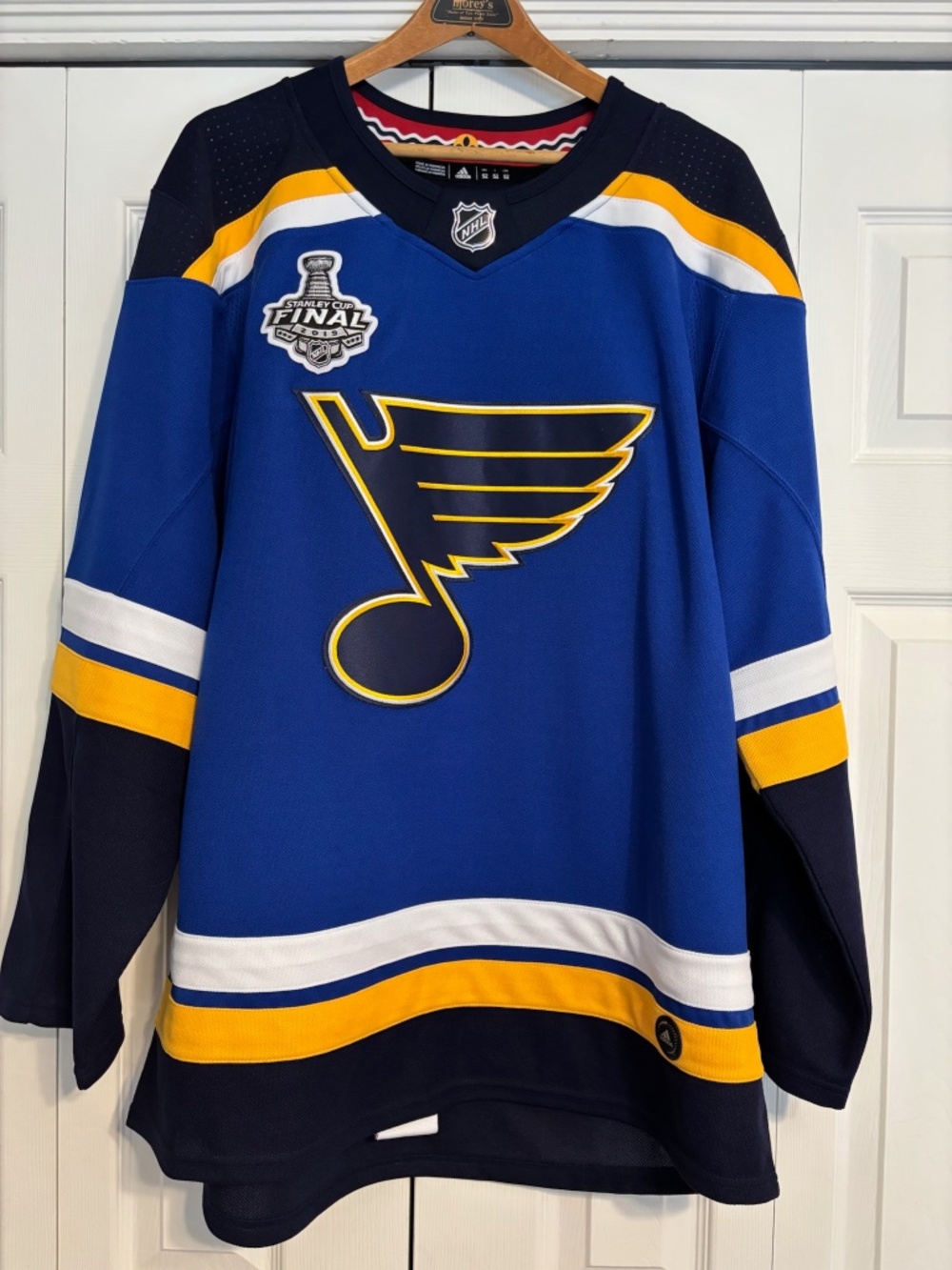 St. Louis Blues Men's Size 52 Adidas Authentic 2019 Stanley Cup Champs Jersey